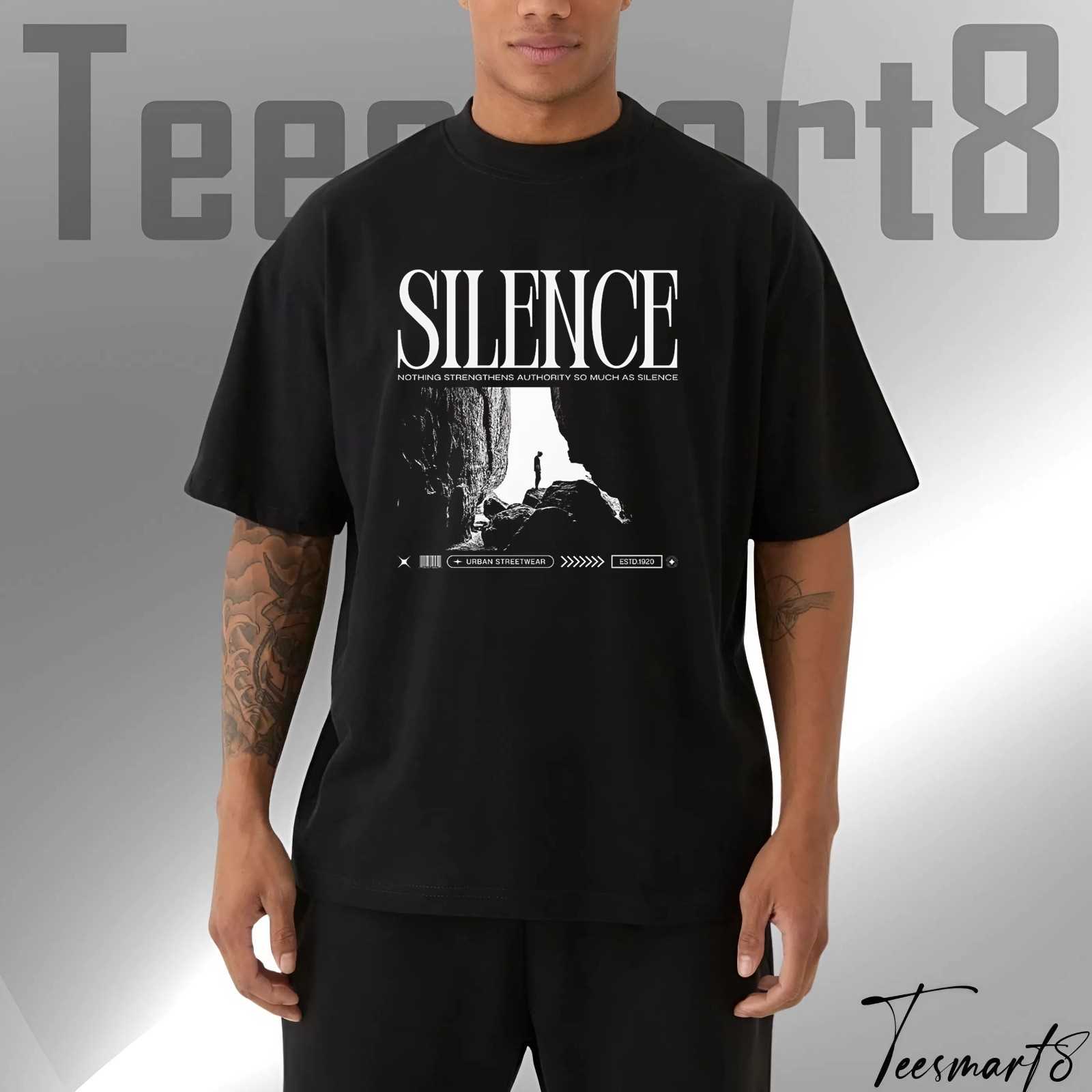 Silent Box Fit Tee – Vintage Retro Minimalist Oversized Shirt